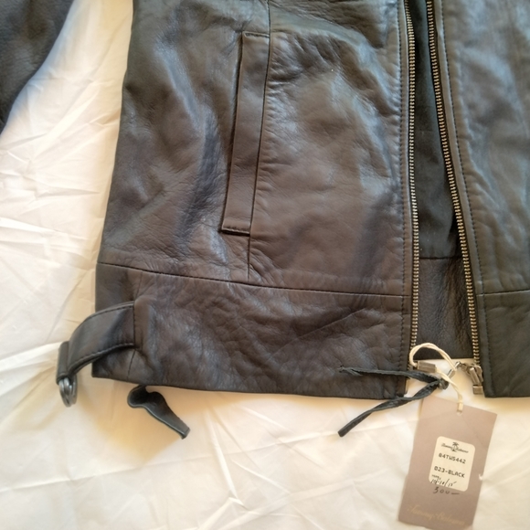 Tommy Bahama indigo palms Iridescent Leather Jacket! Size M-L - Picture 3 of 12